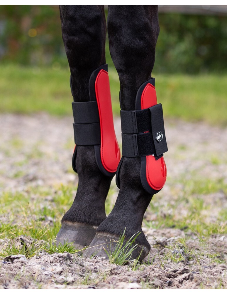 Guêtres antérieurs fermées pour cheval QHP Air Mesh - Noir - S